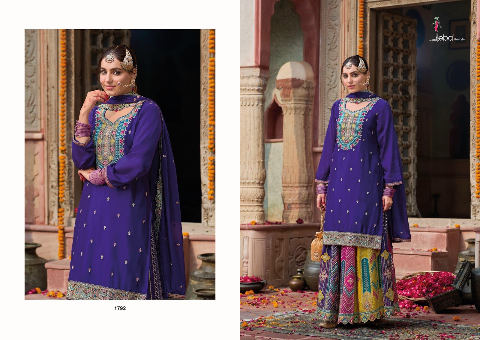 Mohini Eba Lifestyle Chinon Readymade Skirt Style Suits Wholesaler Ahmedabad