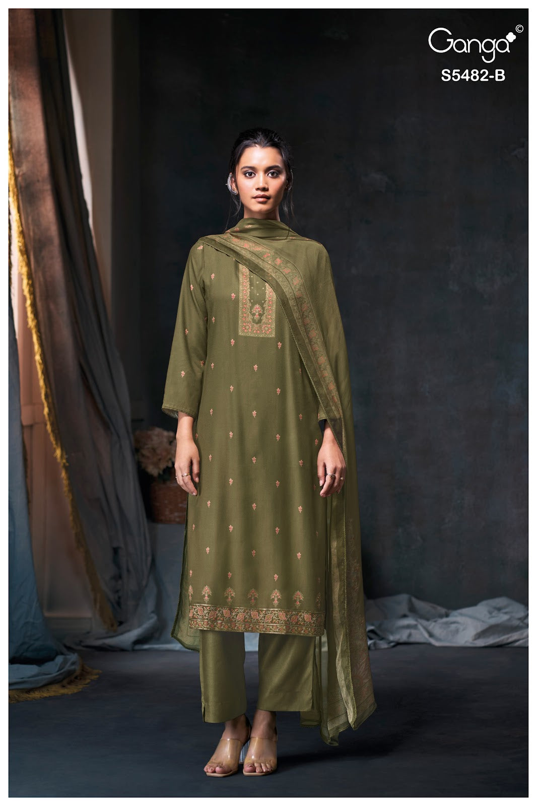 Mohini S5482 Ganga Wool Pashmina Suits Wholesale