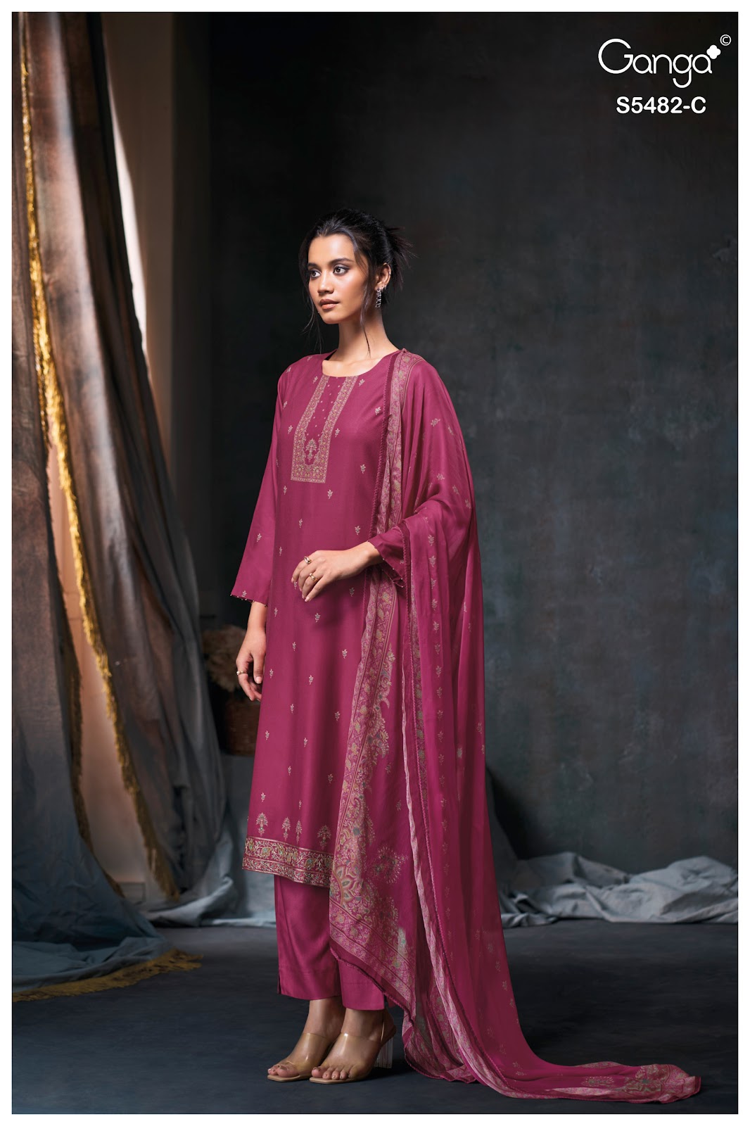 Mohini S5482 Ganga Wool Pashmina Suits Wholesale
