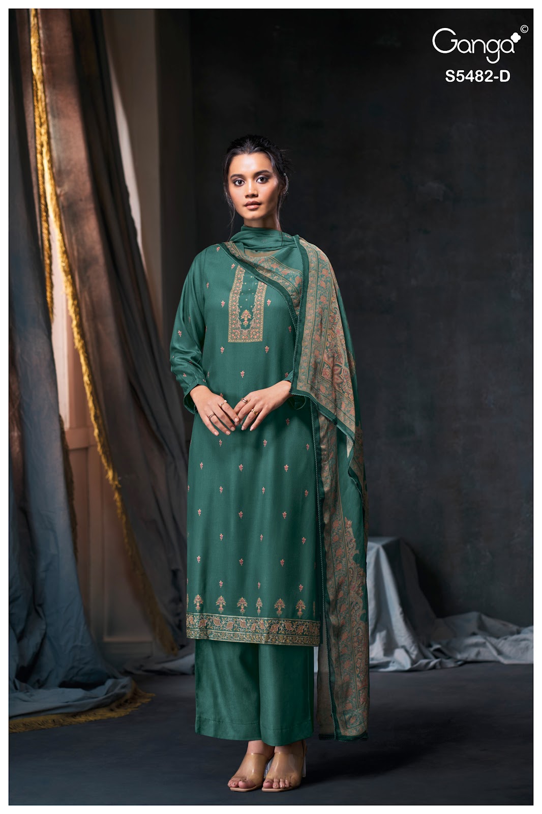 Mohini S5482 Ganga Wool Pashmina Suits Wholesale