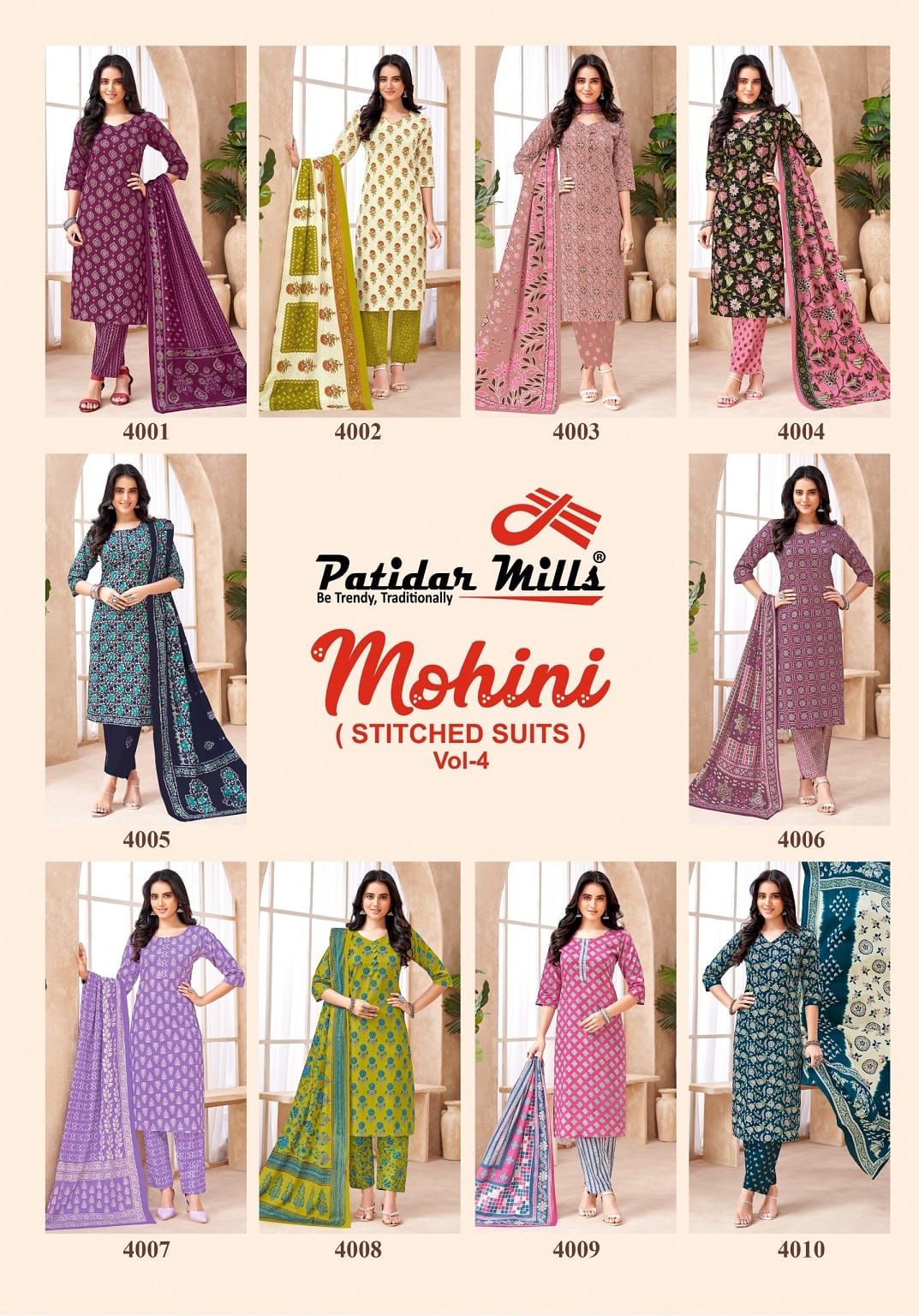 Mohini Vol 4 Patidar Mills Readymade Cotton Pant Suits Wholesaler India