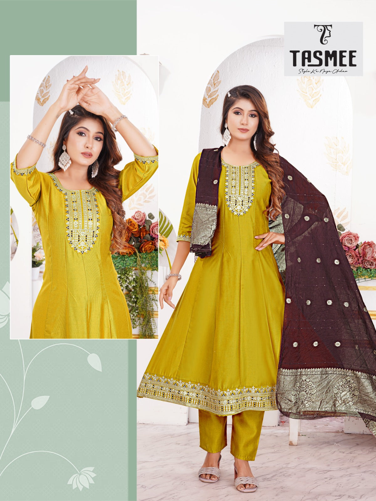 Mohini Vol 4 Tasmee Gadwal Readymade Anarkali Suits Manufacturer Ahmedabad