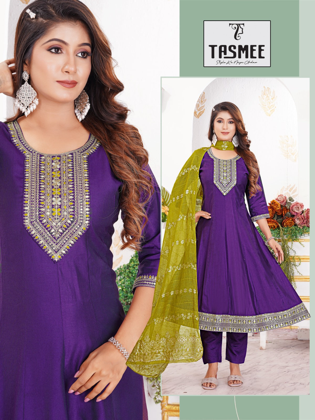 Mohini Vol 4 Tasmee Gadwal Readymade Anarkali Suits Manufacturer Ahmedabad