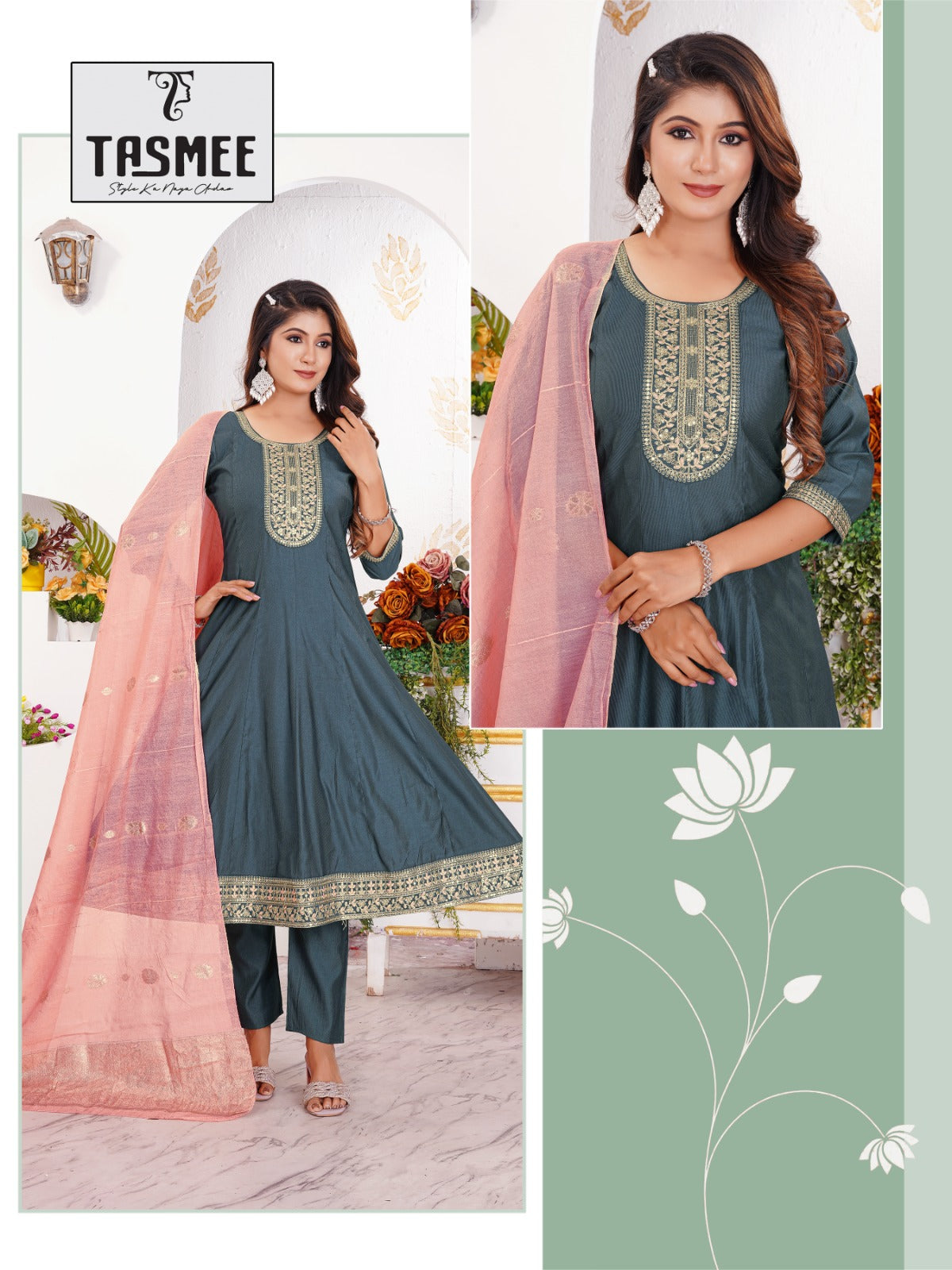 Mohini Vol 4 Tasmee Gadwal Readymade Anarkali Suits Manufacturer Ahmedabad