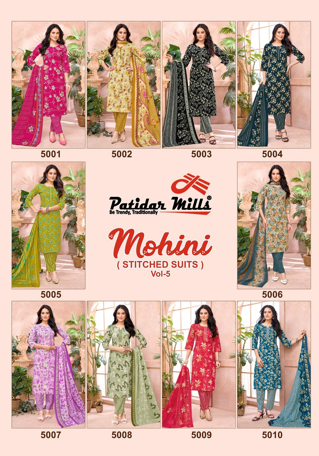 Mohini Vol 5 Patidar Mills Readymade Cotton Pant Suits Manufacturer Ahmedabad