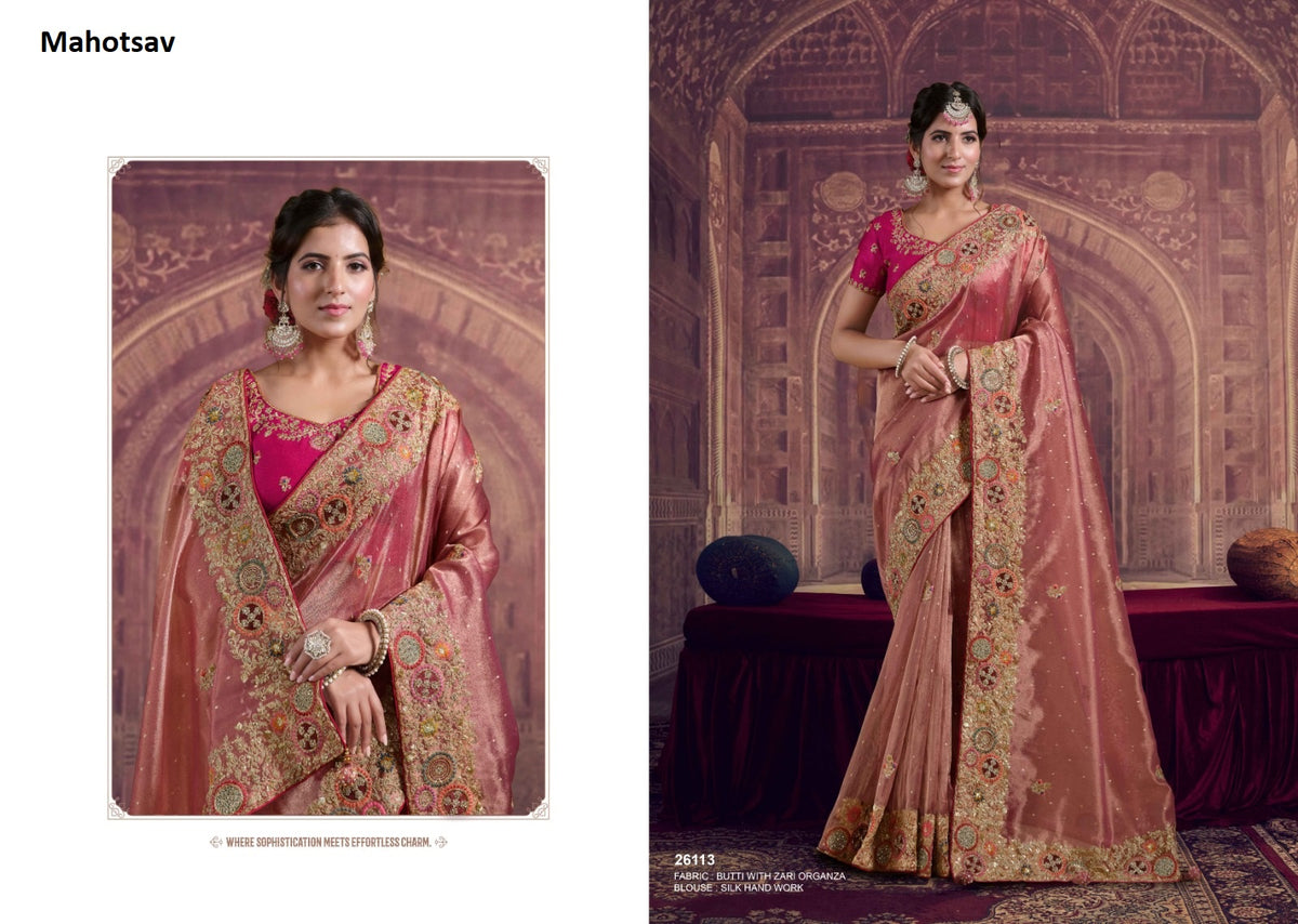 Mohmanthan 26100 Aaradhya Mahotsav Sarees Supplier Ahmedabad