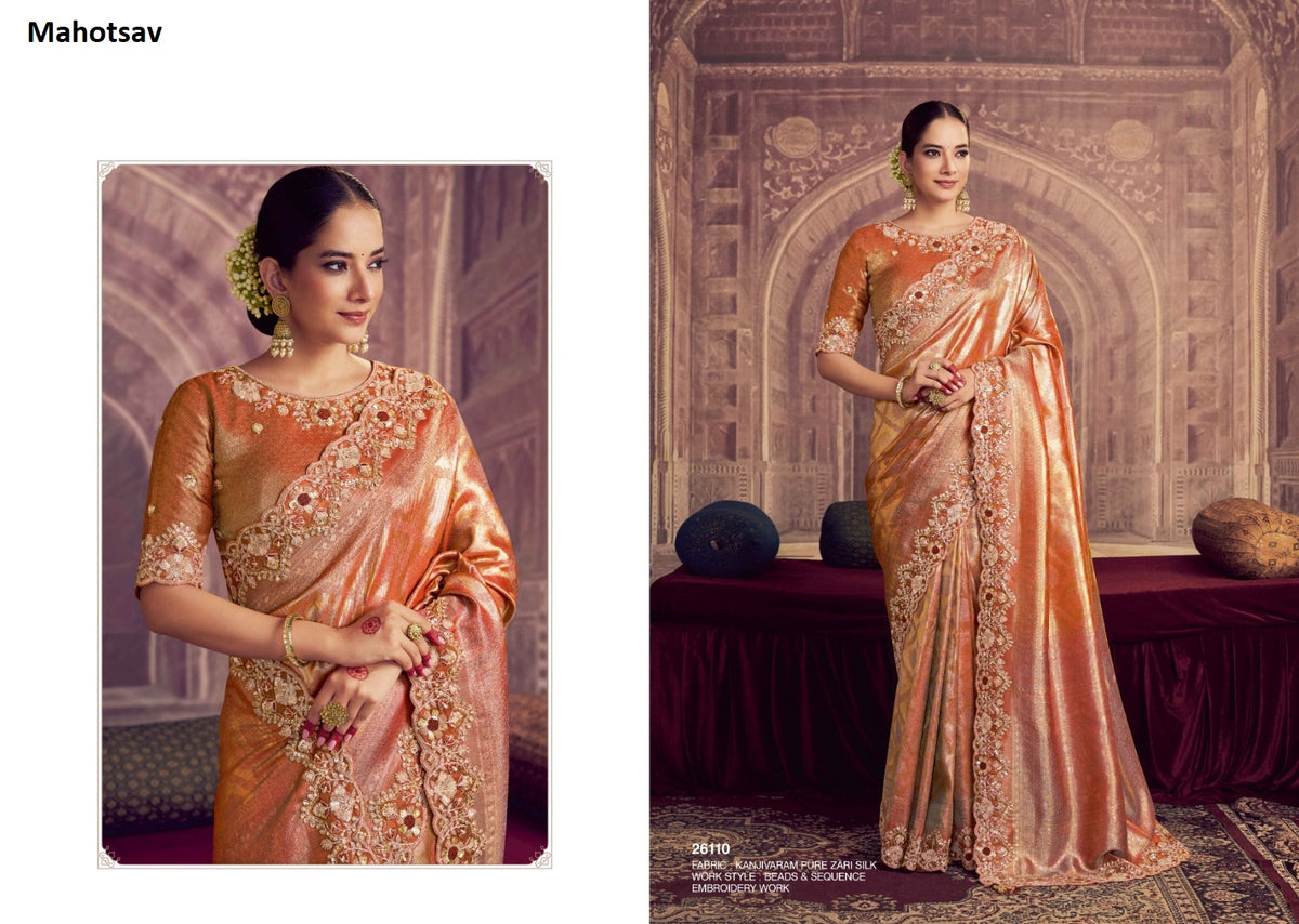Mohmanthan 26100 Aaradhya Mahotsav Sarees Supplier Ahmedabad