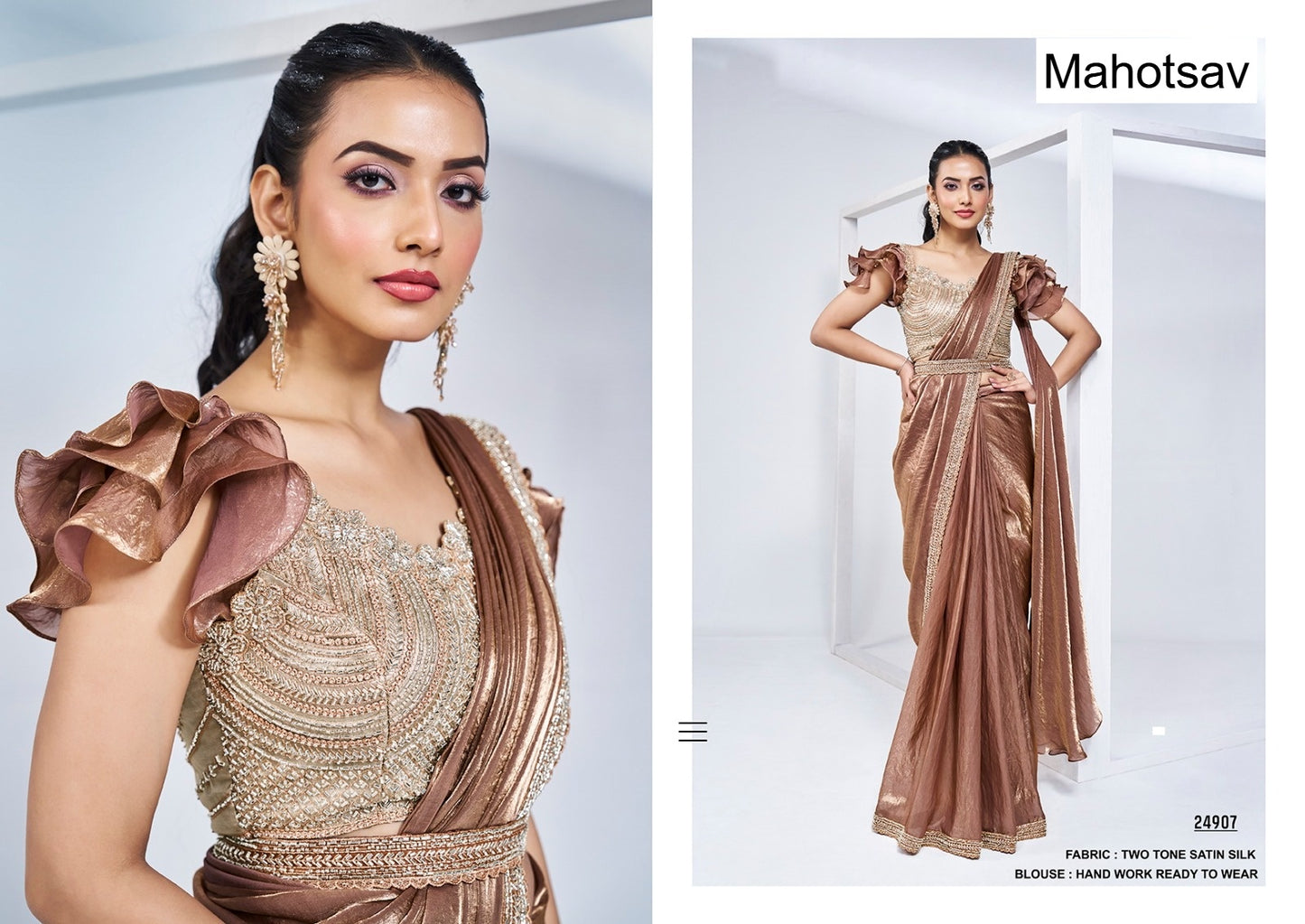 Mohmanthan Elyssia Mahotsav Ready To Wear Saree Wholesaler Gujarat