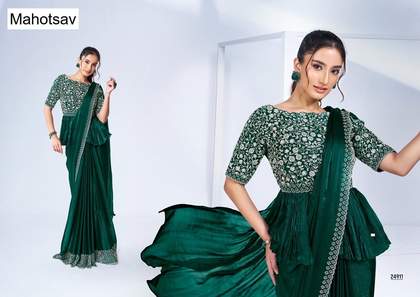 Mohmanthan Elyssia Mahotsav Ready To Wear Saree Wholesaler Gujarat