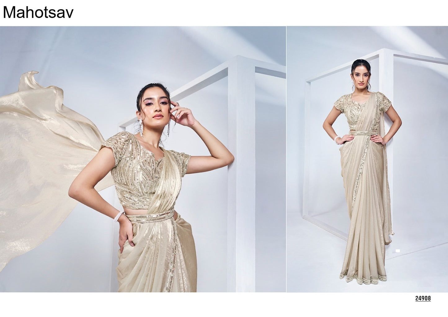 Mohmanthan Elyssia Mahotsav Ready To Wear Saree Wholesaler Gujarat