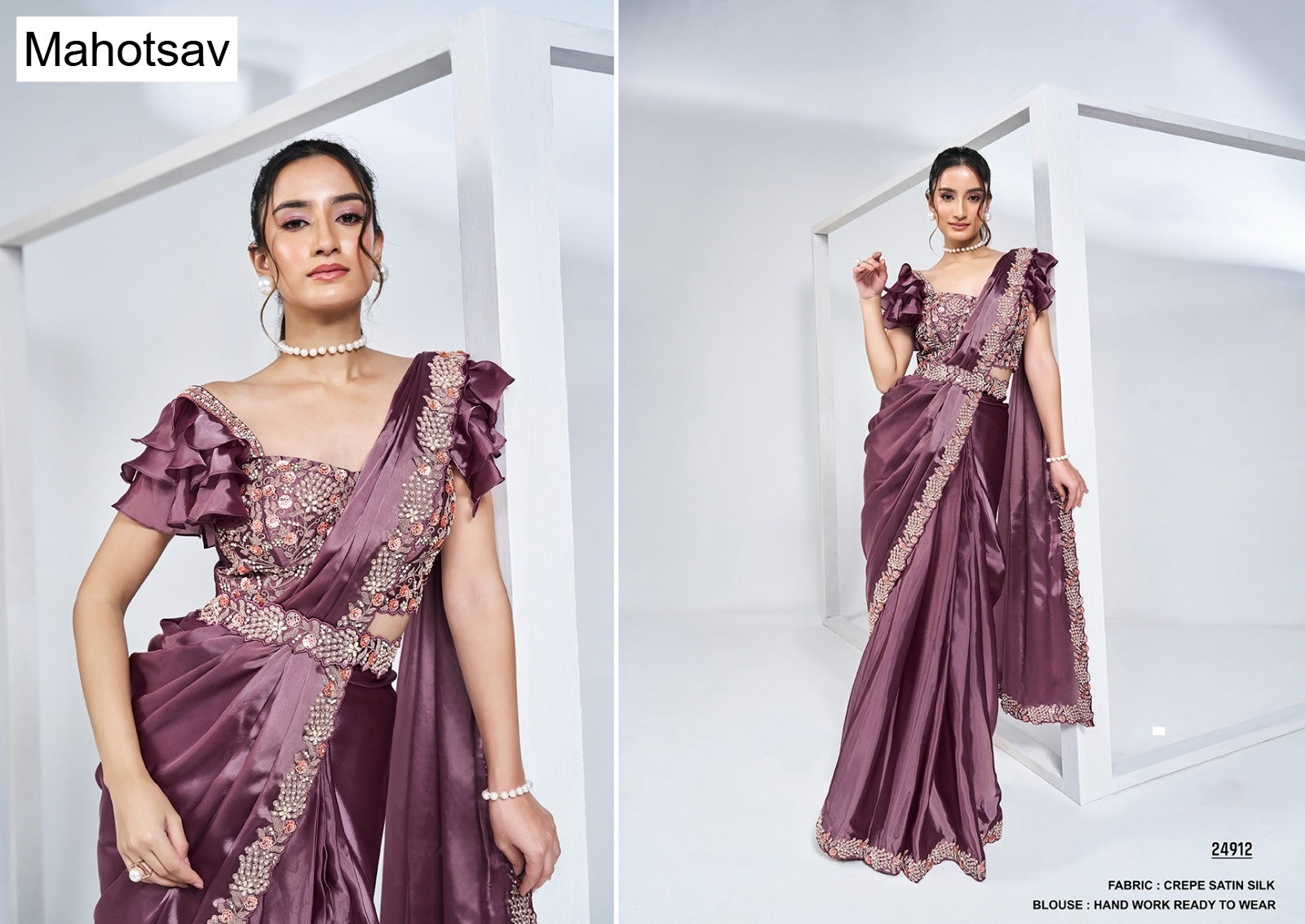 Mohmanthan Elyssia Mahotsav Ready To Wear Saree Wholesaler Gujarat