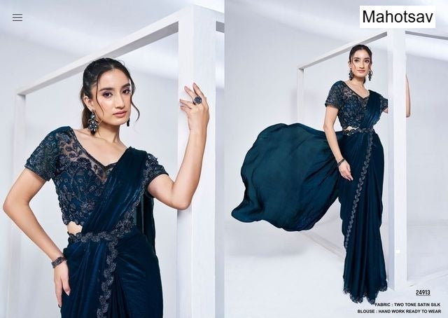 Mohmanthan Elyssia Mahotsav Ready To Wear Saree Wholesaler Gujarat