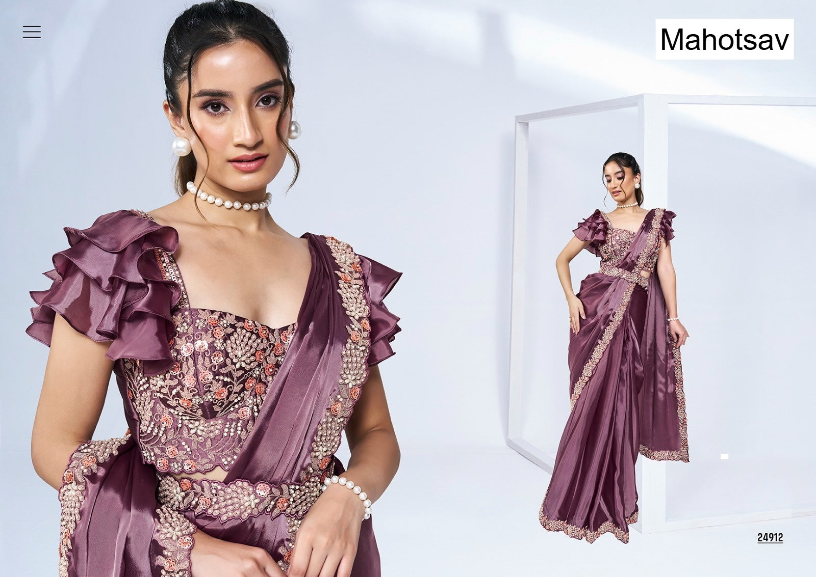 Mohmanthan Elyssia Mahotsav Ready To Wear Saree Wholesaler Gujarat