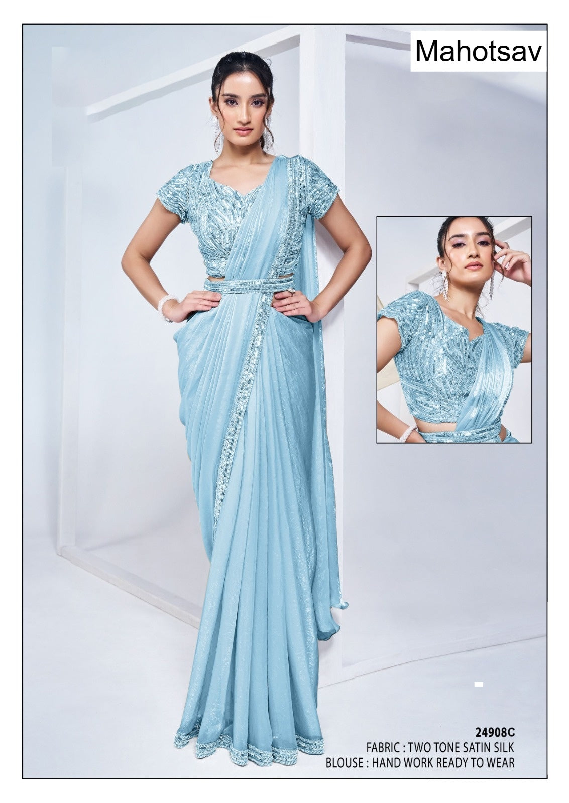 Mohmanthan Elyssia Mahotsav Ready To Wear Saree Wholesaler Gujarat