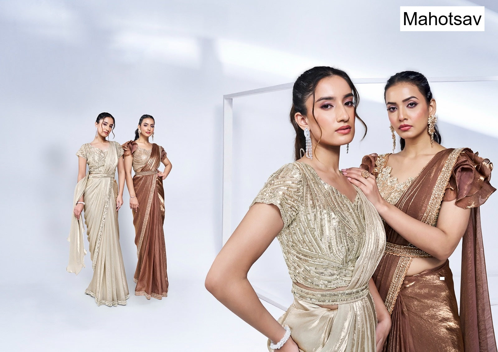 Mohmanthan Elyssia Mahotsav Ready To Wear Saree Wholesaler Gujarat