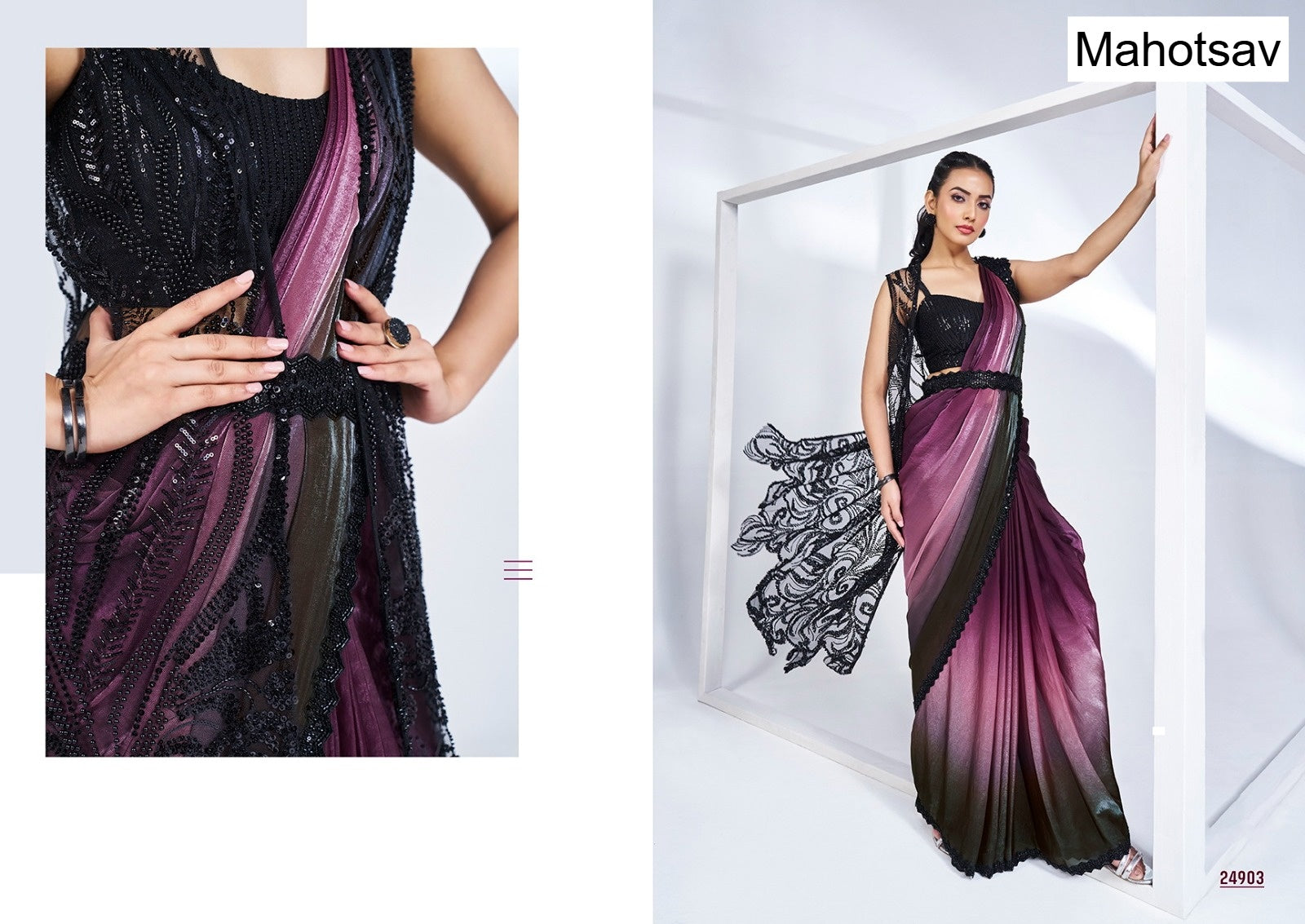 Mohmanthan Elyssia Mahotsav Ready To Wear Saree Wholesaler Gujarat