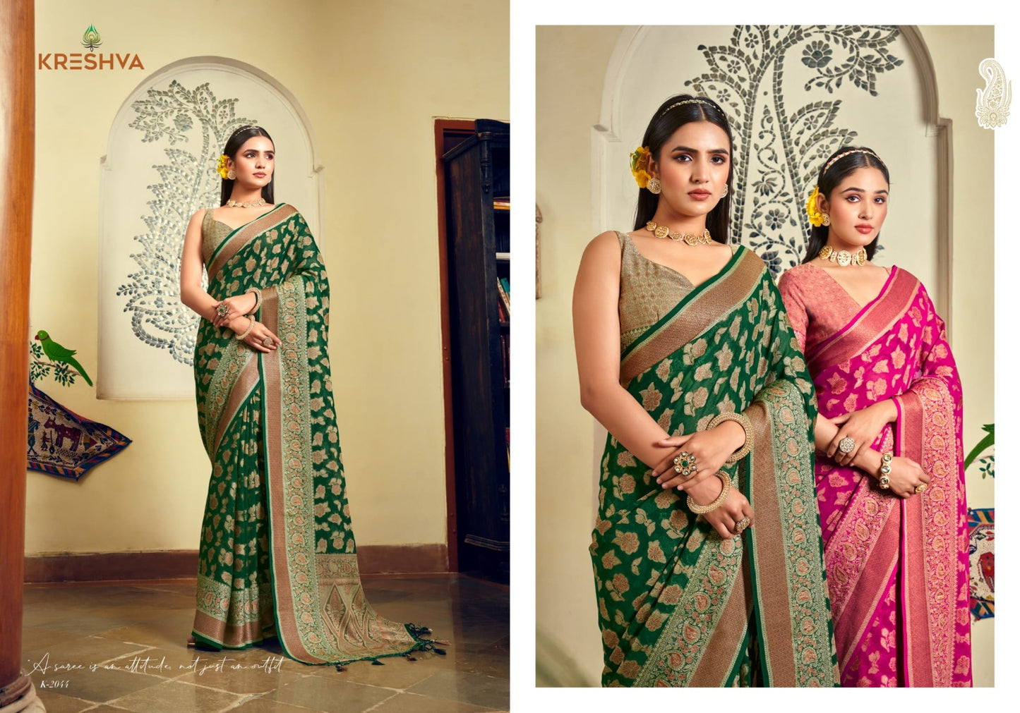 Moksha 2041-2046 Kreshva Georgette Sarees Manufacturer Ahmedabad