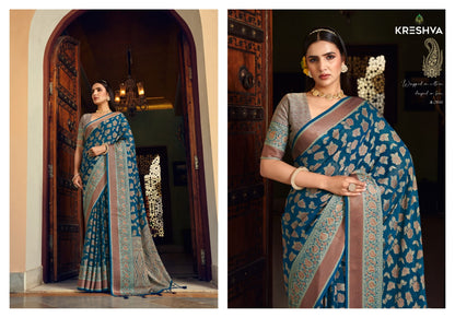 Moksha 2041-2046 Kreshva Georgette Sarees Manufacturer Ahmedabad