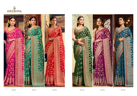 Moksha 2041-2046 Kreshva Georgette Sarees Manufacturer Ahmedabad