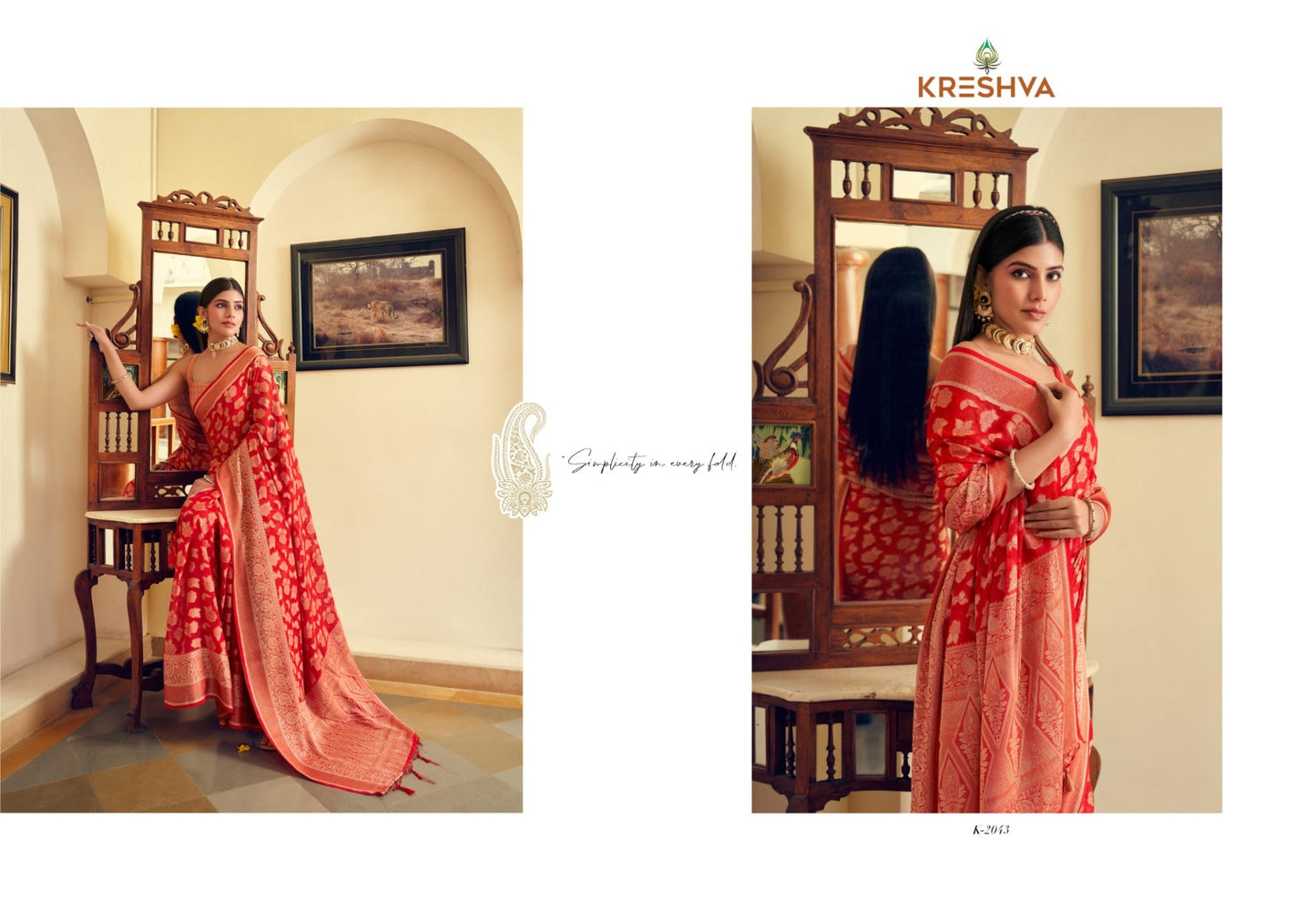 Moksha 2041-2046 Kreshva Georgette Sarees Manufacturer Ahmedabad