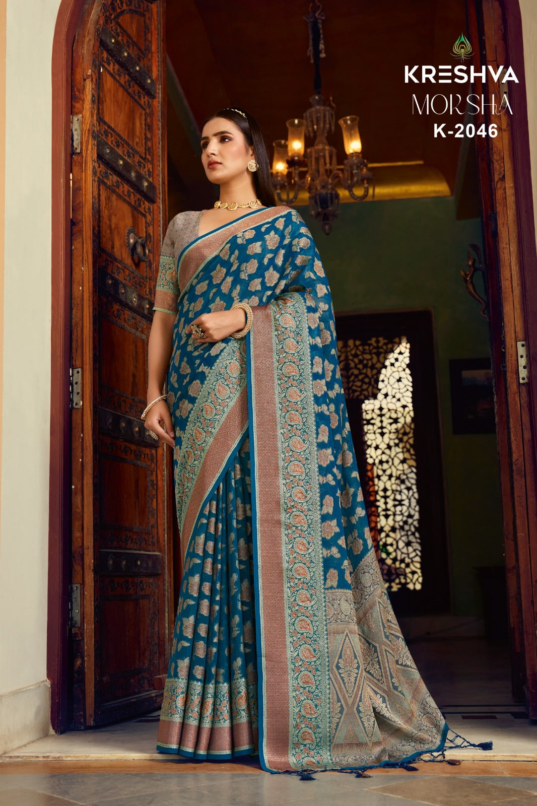 Moksha 2041-2046 Kreshva Georgette Sarees Manufacturer Ahmedabad