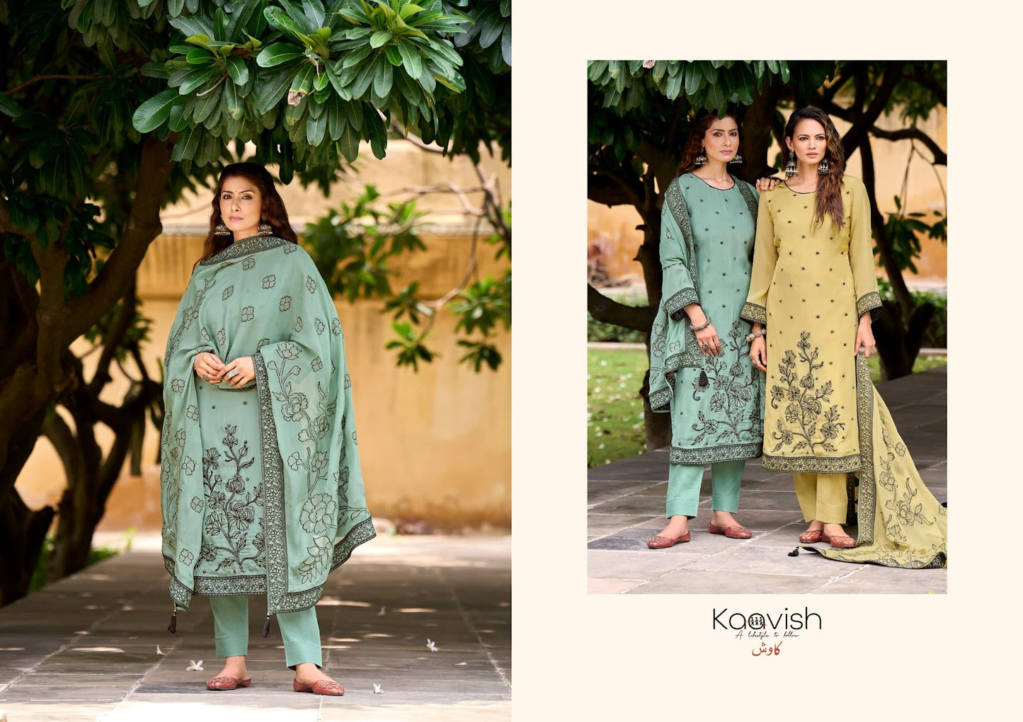 Moksha Kaavish Pure Organza Pant Style Suits Wholesale Price