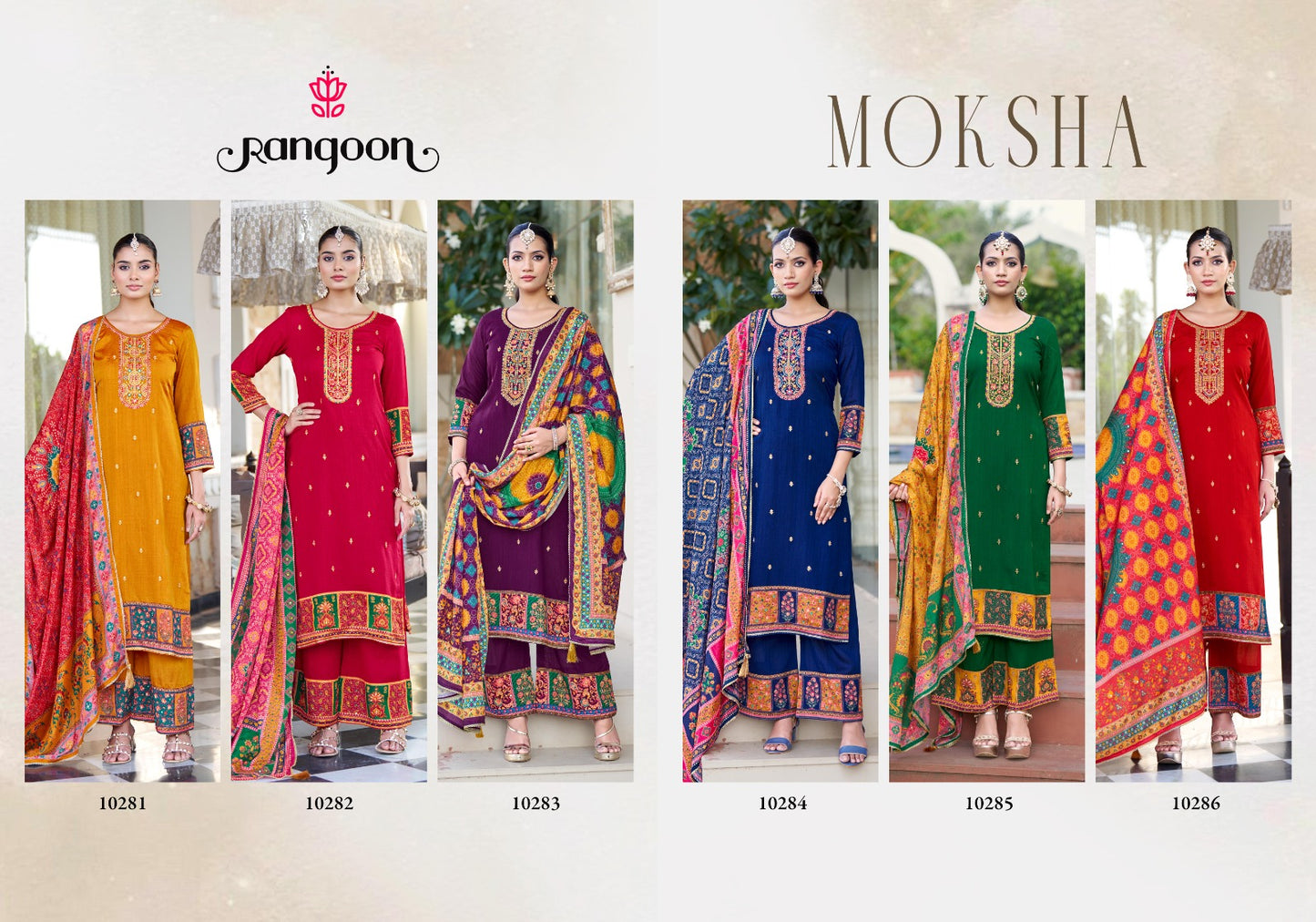 Moksha Rangoon Silk Readymade Plazzo Style Suits Exporter