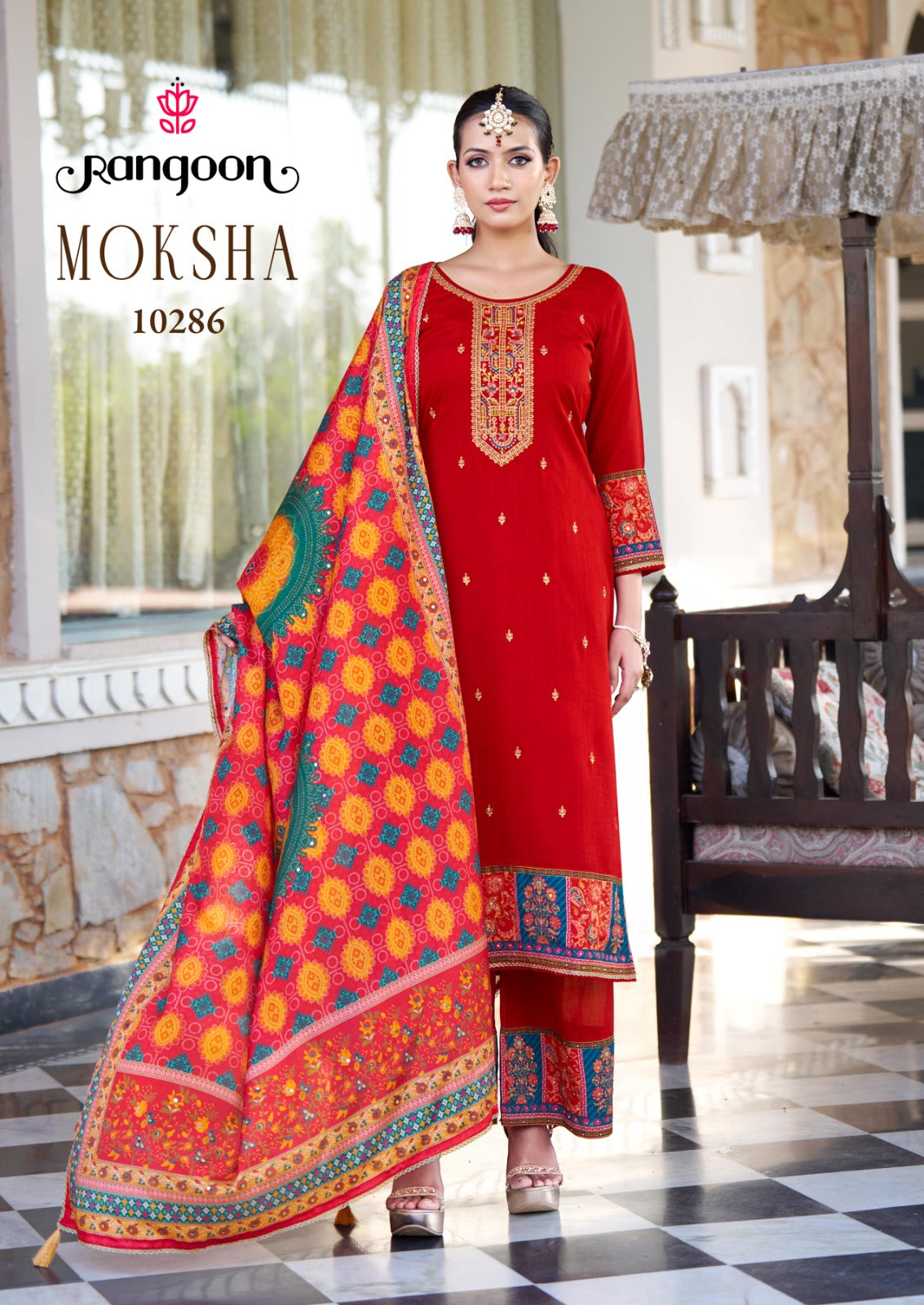 Moksha Rangoon Silk Readymade Plazzo Style Suits Exporter