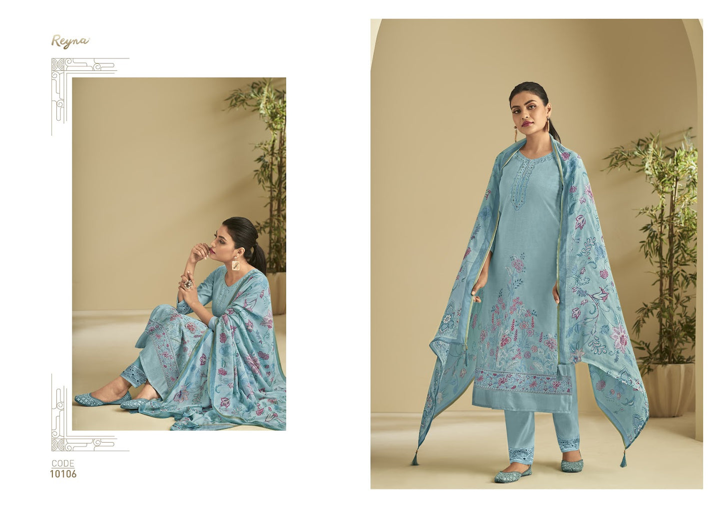 Moksha Reyna Pure Linen Pant Style Suits Supplier Gujarat
