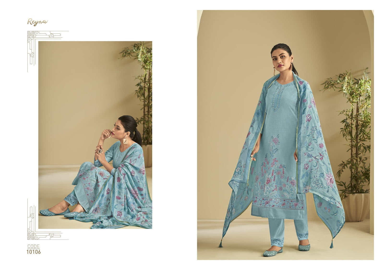 Moksha Reyna Pure Linen Pant Style Suits Supplier Gujarat
