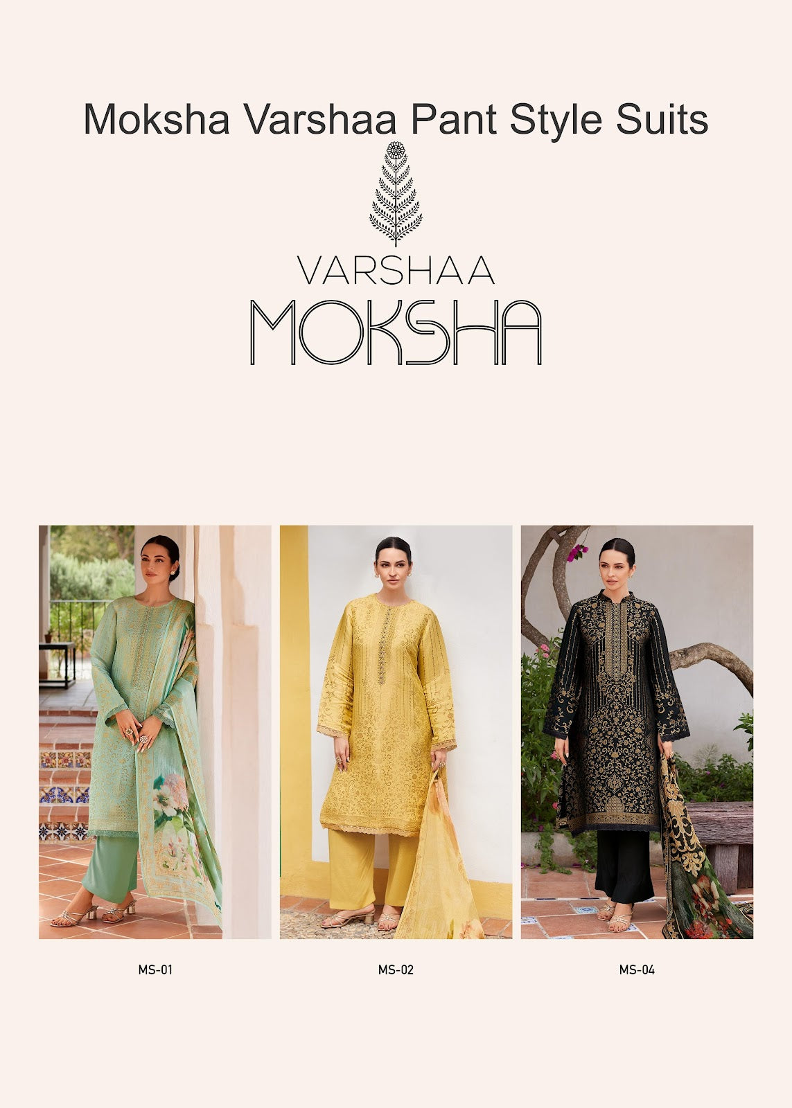 Moksha Varshaa Woven Pant Style Suits Wholesale