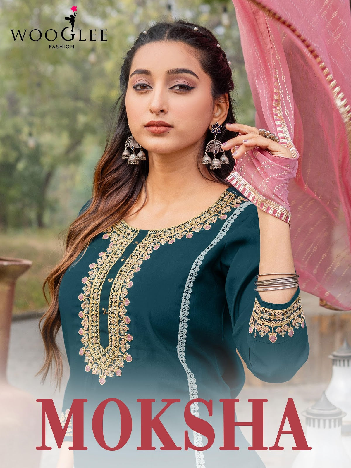 Moksha Wooglee Viscose Silk Readymade Pant Style Suits Exporter