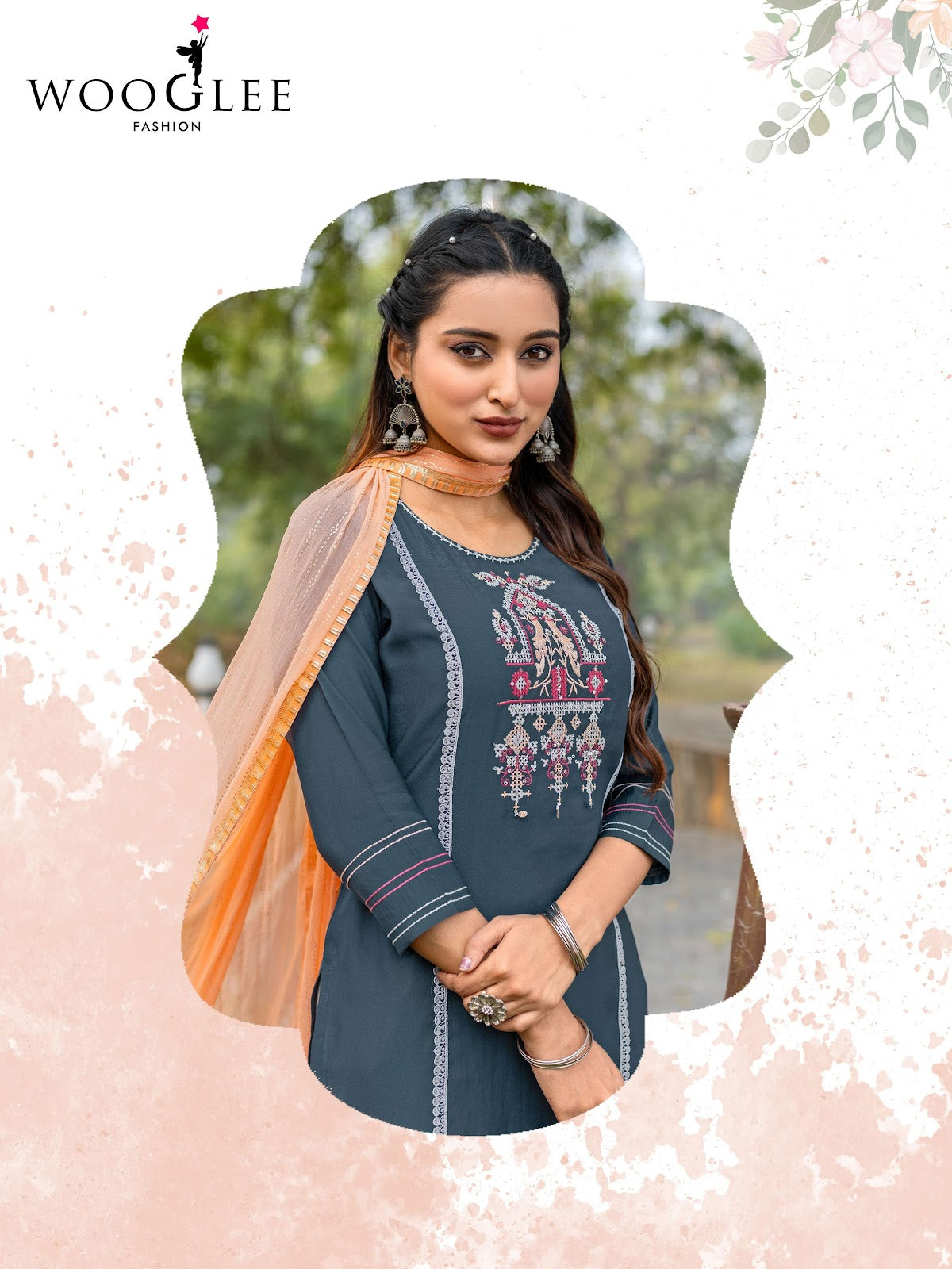 Moksha Wooglee Viscose Silk Readymade Pant Style Suits Exporter