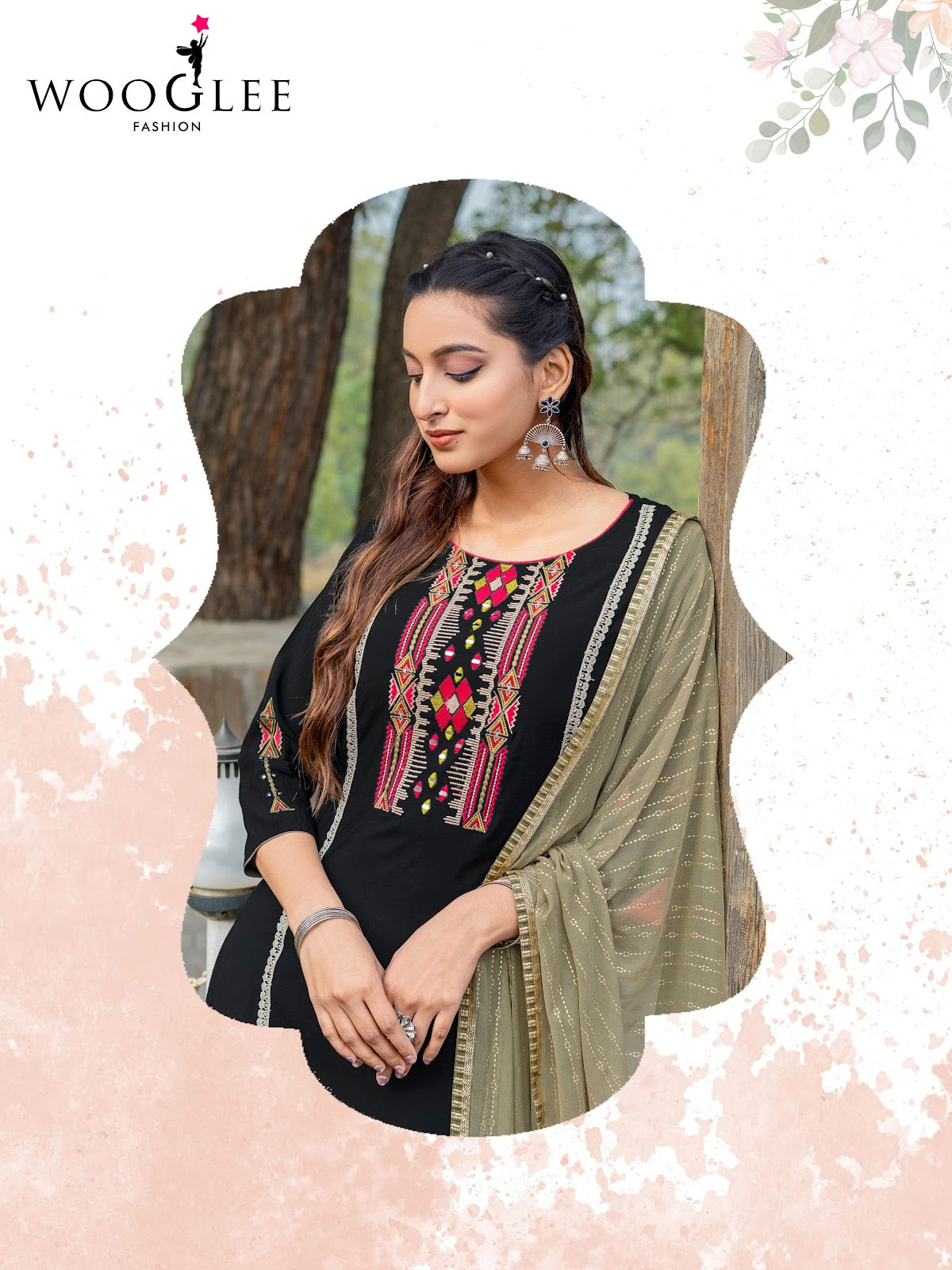 Moksha Wooglee Viscose Silk Readymade Pant Style Suits Exporter