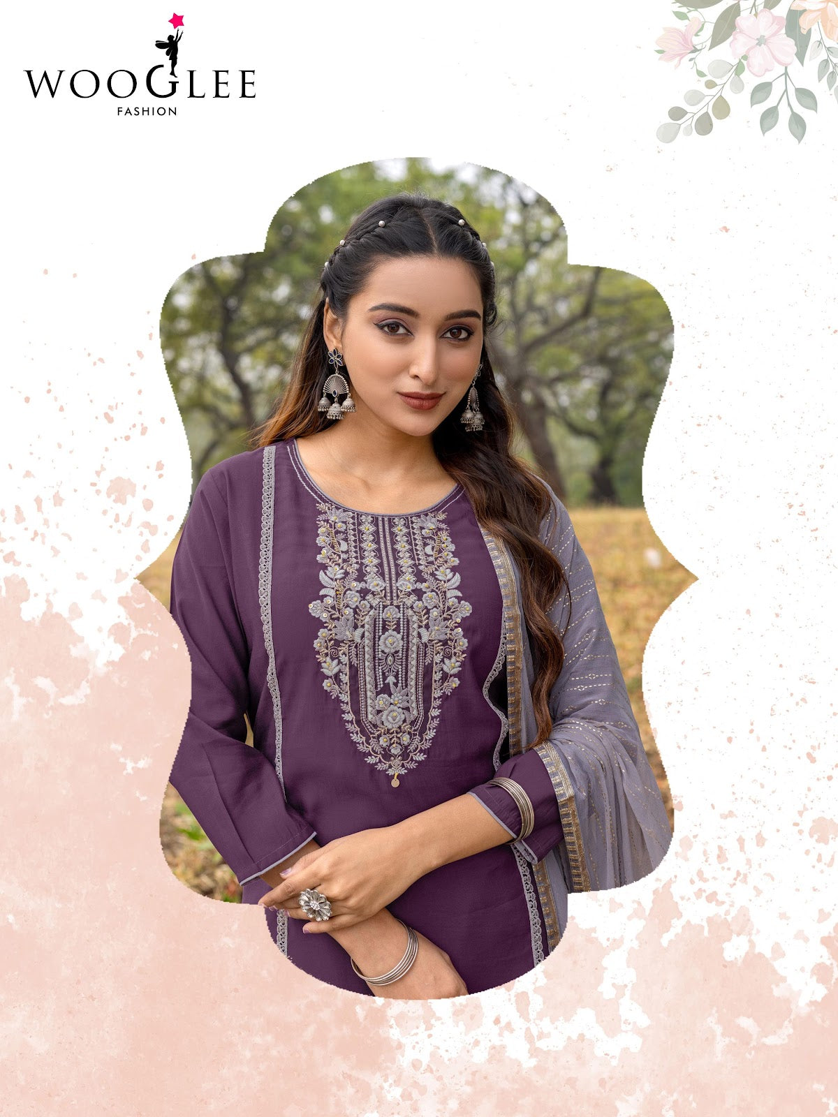 Moksha Wooglee Viscose Silk Readymade Pant Style Suits Exporter