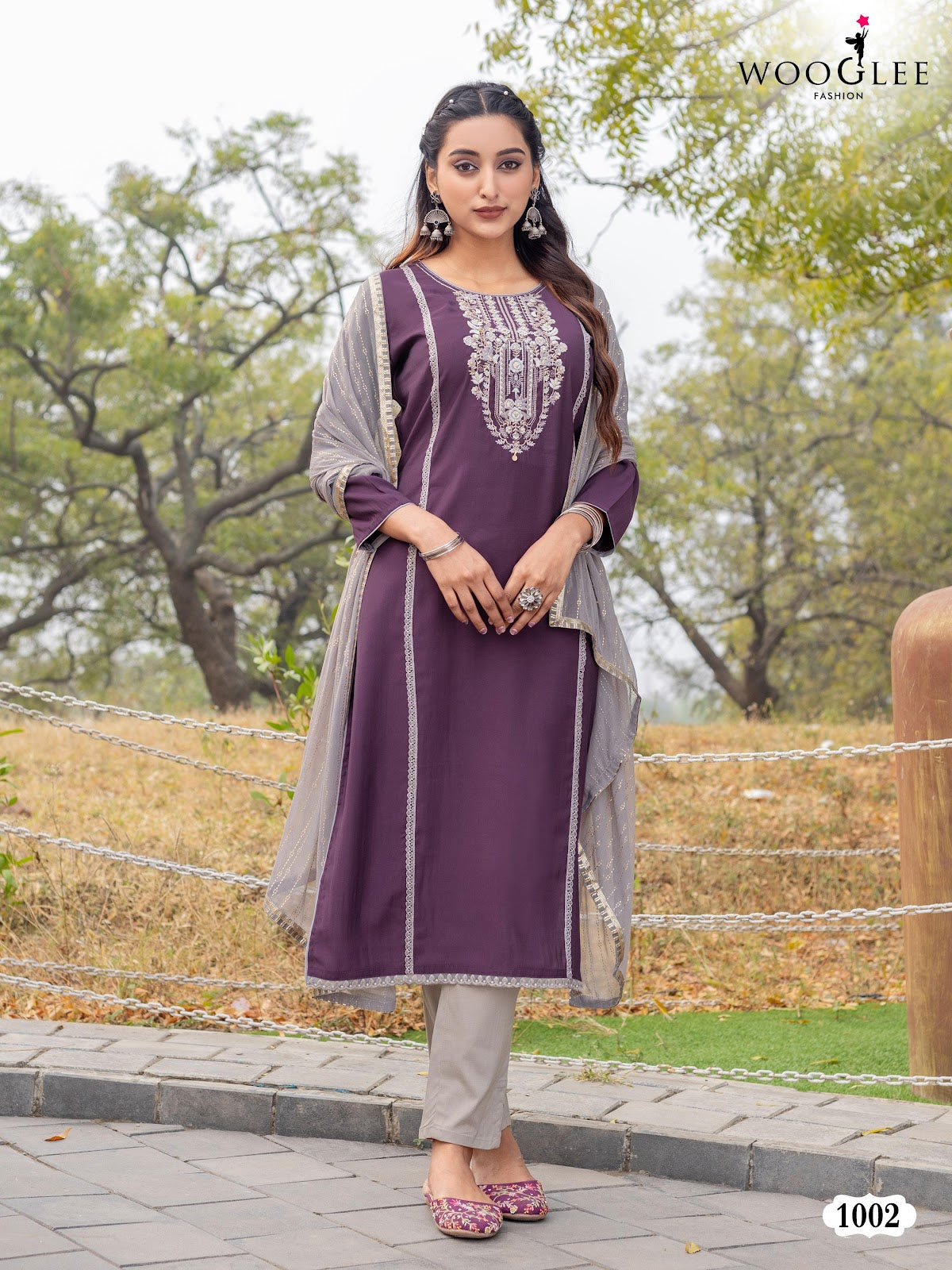 Moksha Wooglee Viscose Silk Readymade Pant Style Suits Exporter