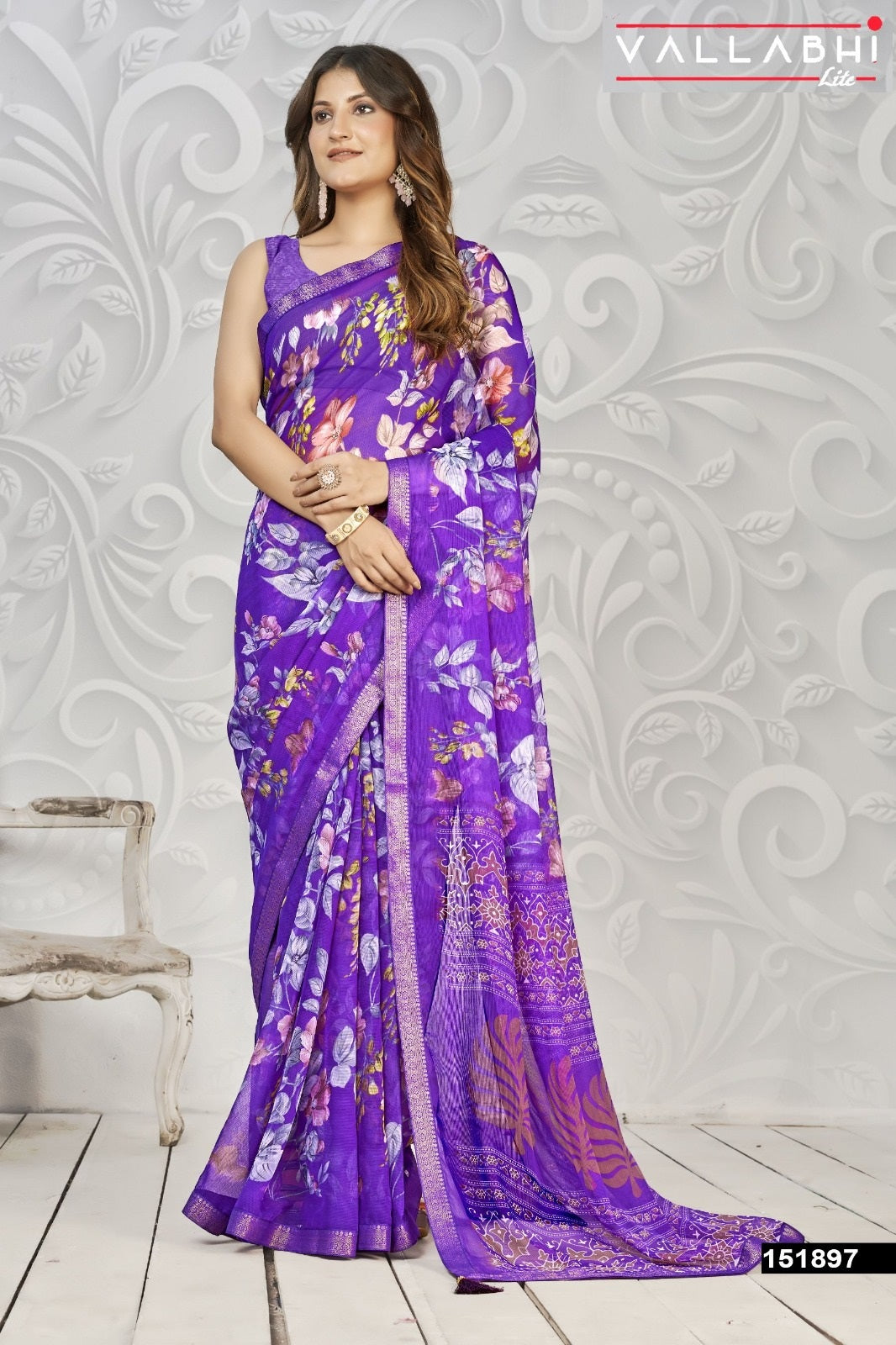 Mokshlata Vol 3 Vallabhi Lite Chiffon Sarees Wholesaler India