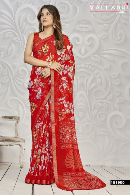 Mokshlata Vol 3 Vallabhi Lite Chiffon Sarees Wholesaler India