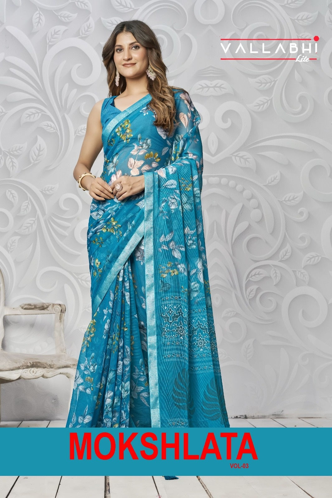 Mokshlata Vol 3 Vallabhi Lite Chiffon Sarees Wholesaler India