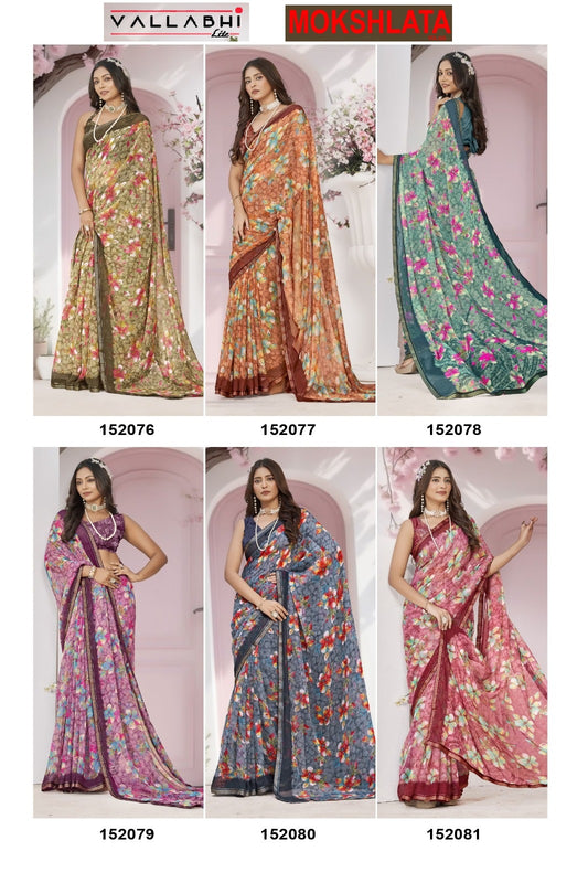 Mokshlata Vol 5 Vallabhi Lite Chiffon Sarees Exporter