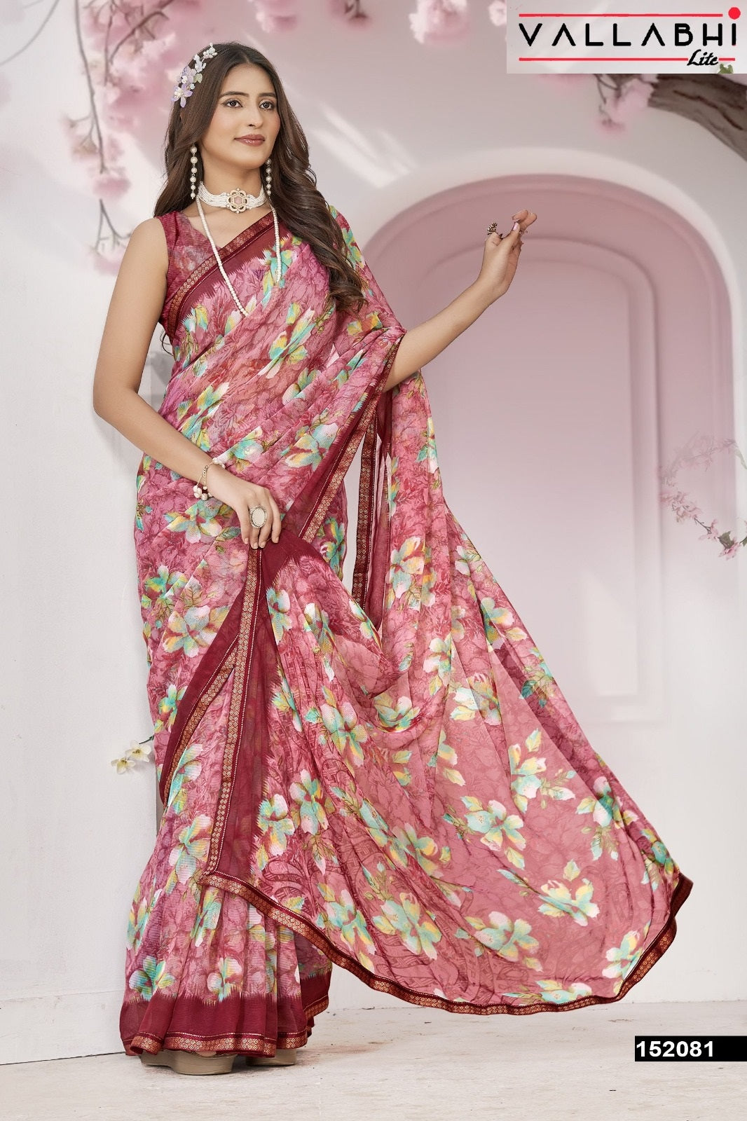Mokshlata Vol 5 Vallabhi Lite Chiffon Sarees Exporter