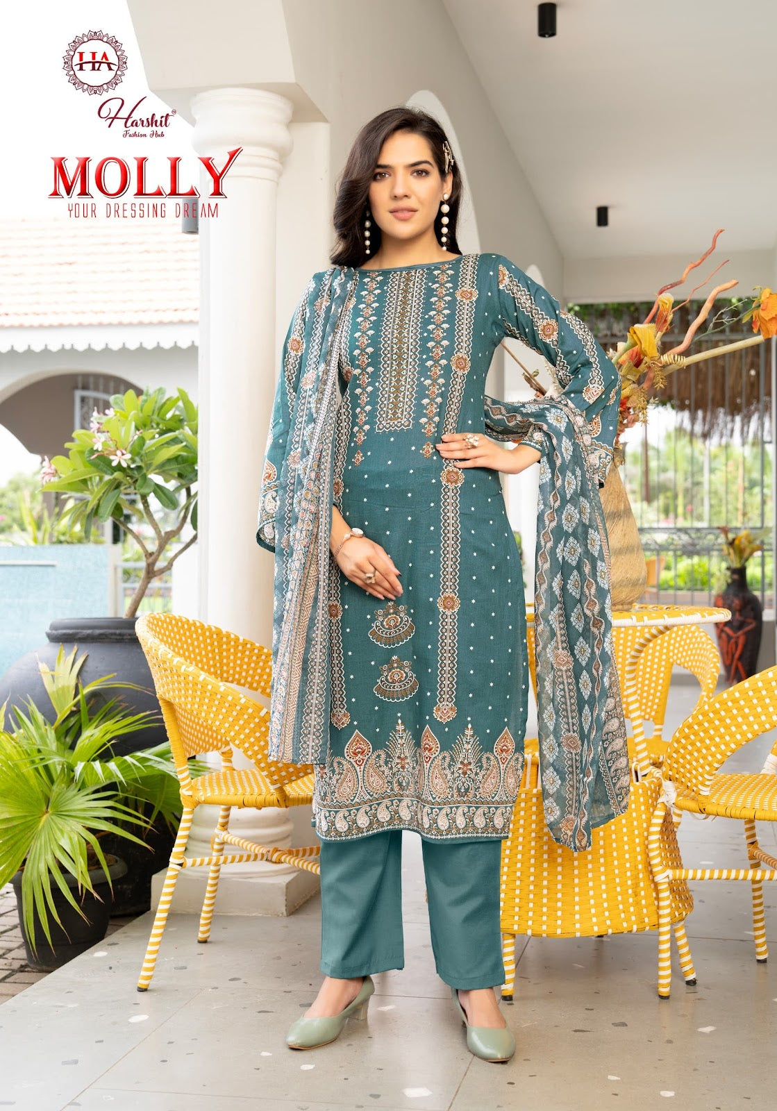 Molly Harshit Fashion Cambric Karachi Salwar Suits Wholesale