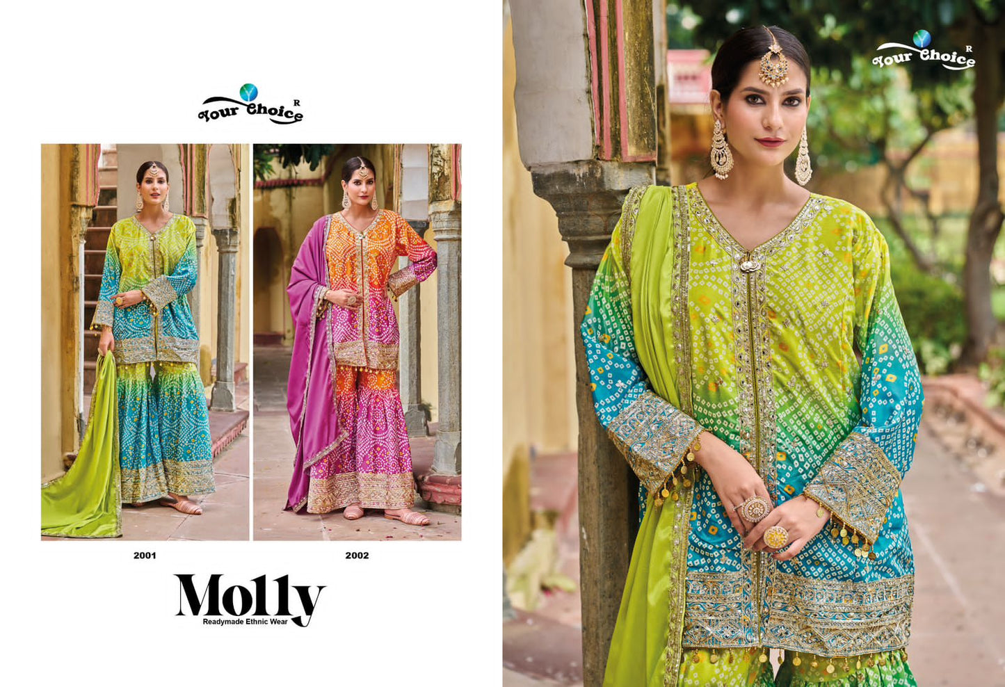 Molly Your Choice Chinon Readymade Sharara Suits Exporter