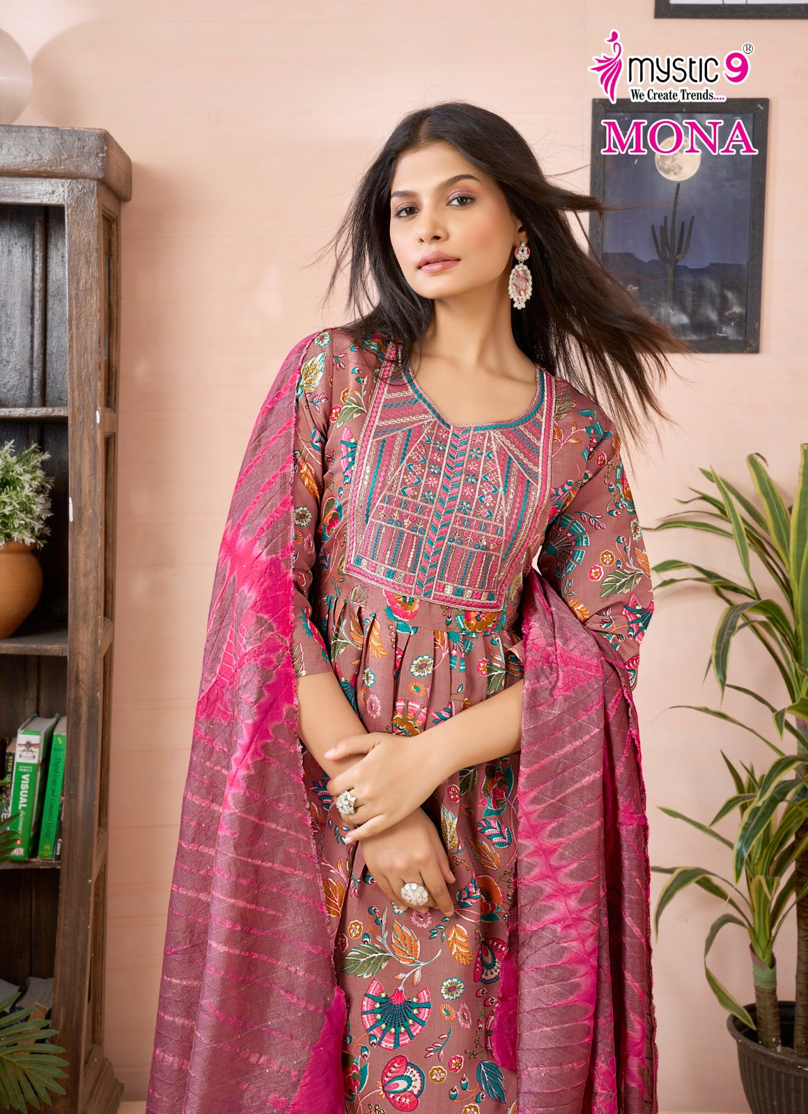 Mona Vol 2 Mystic 9 Roman Silk Readymade Pant Style Suits Supplier India