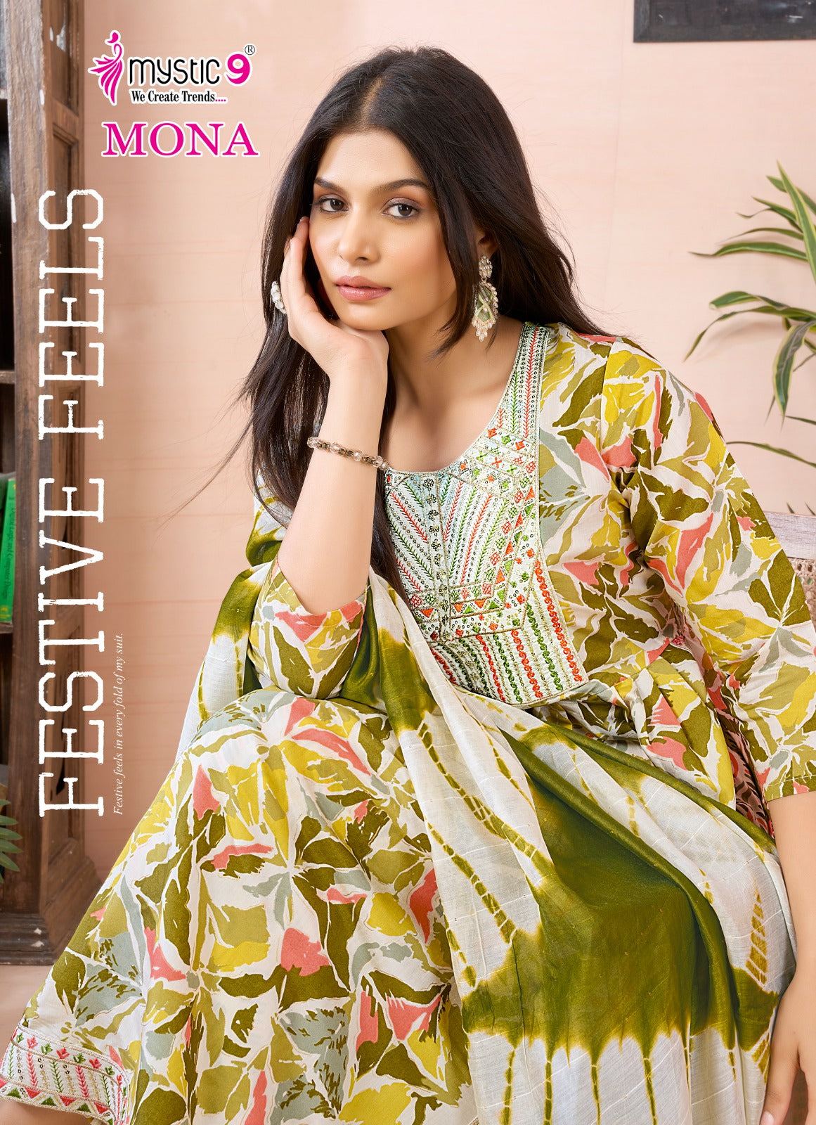 Mona Vol 2 Mystic 9 Roman Silk Readymade Pant Style Suits Supplier India