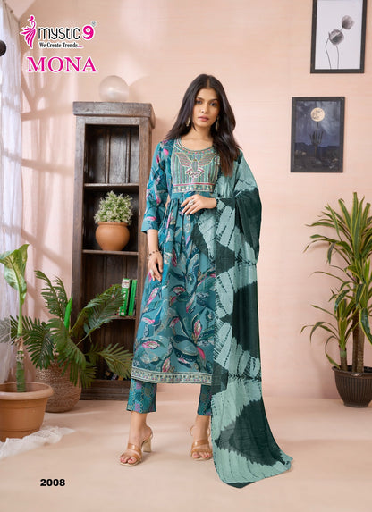 Mona Vol 2 Mystic 9 Roman Silk Readymade Pant Style Suits Supplier India
