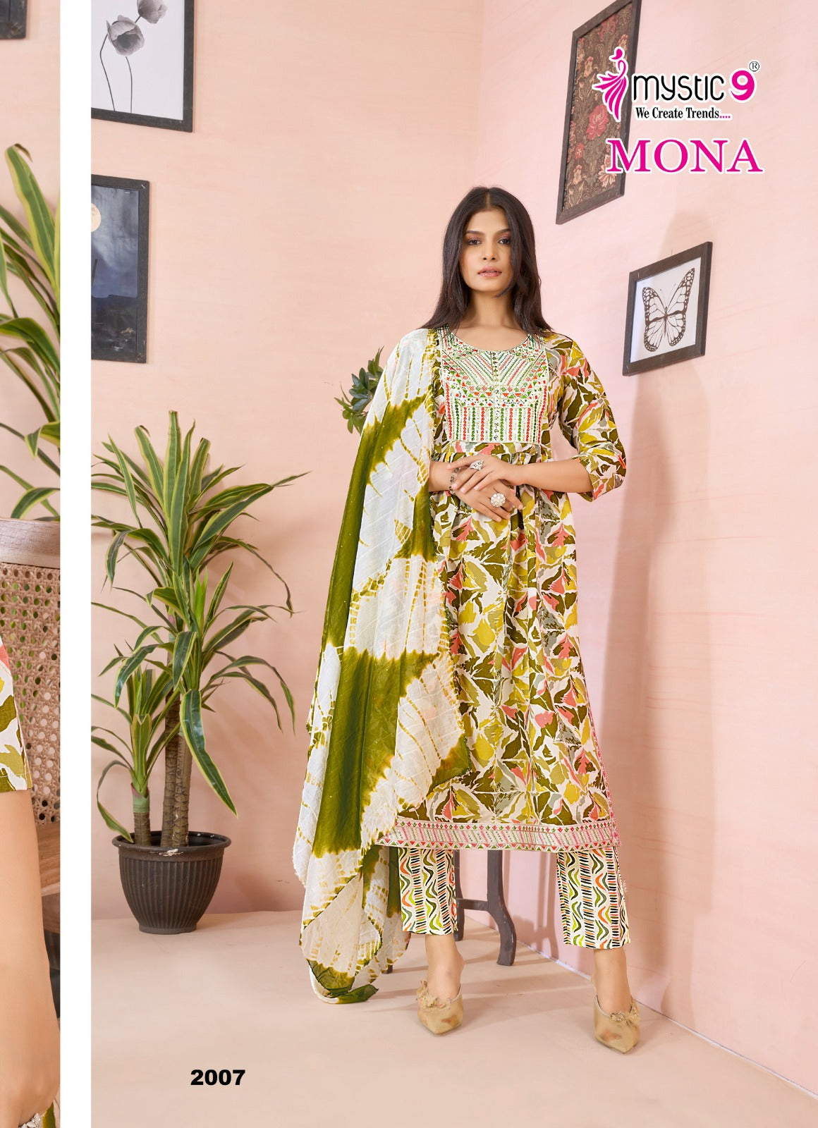 Mona Vol 2 Mystic 9 Roman Silk Readymade Pant Style Suits Supplier India