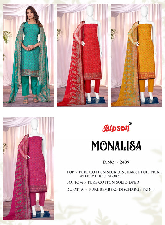 Monalisa 2489 Bipson Prints Cotton Slub Pant Style Suits