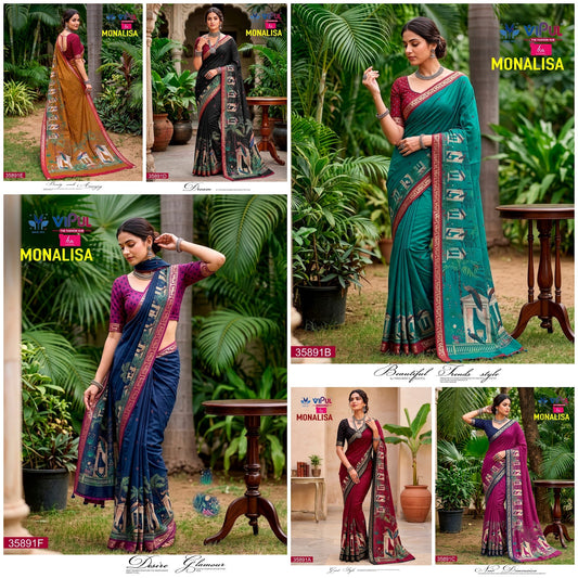 Monalisa 35891 Vipul Mal Cotton Sarees Manufacturer Ahmedabad