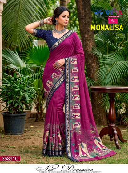 Monalisa 35891 Vipul Mal Cotton Sarees Manufacturer Ahmedabad